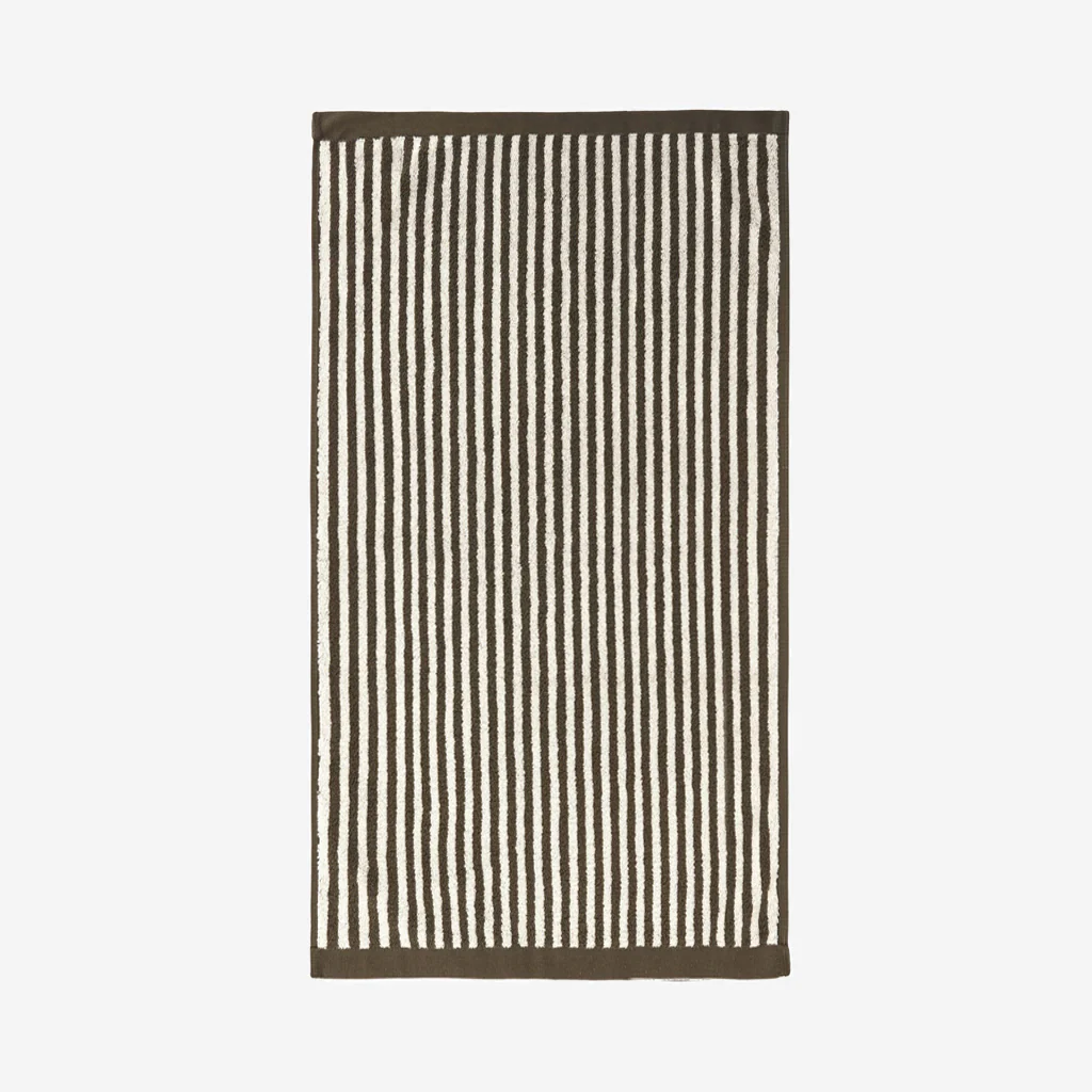 L&M Home Raye Striped Olive Bath Towel - Image 3