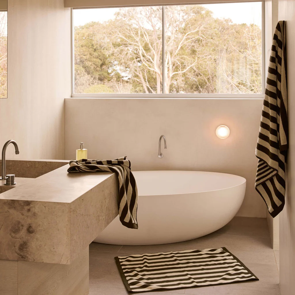 L&M Home Raye Striped Olive Bath Towel - Image 7