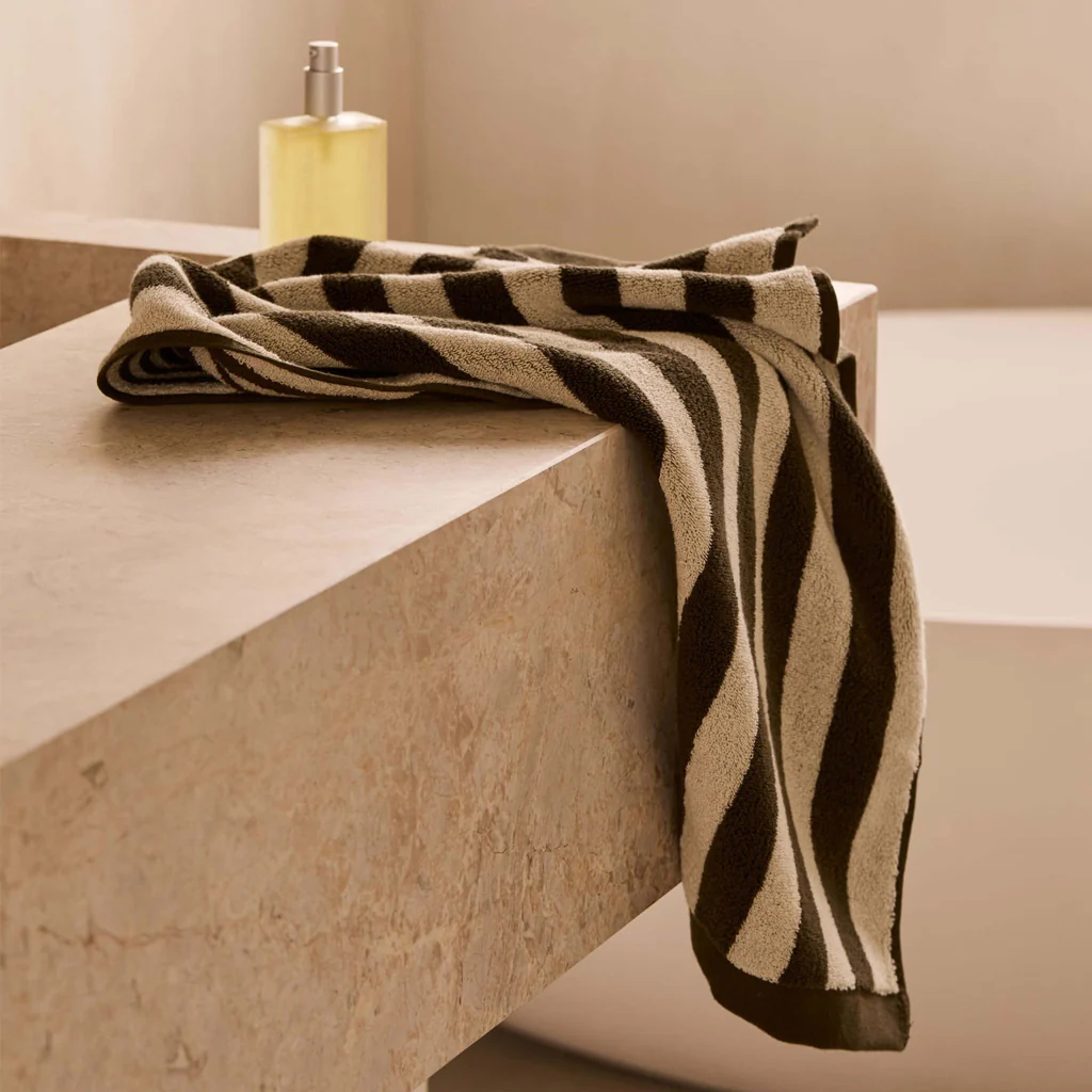 L&M Home Raye Striped Olive Bath Towel - Image 8