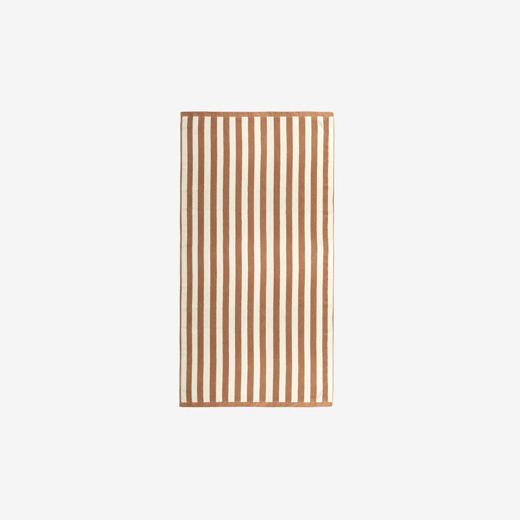 L&M Home Raye Striped Terracotta Bath Sheet