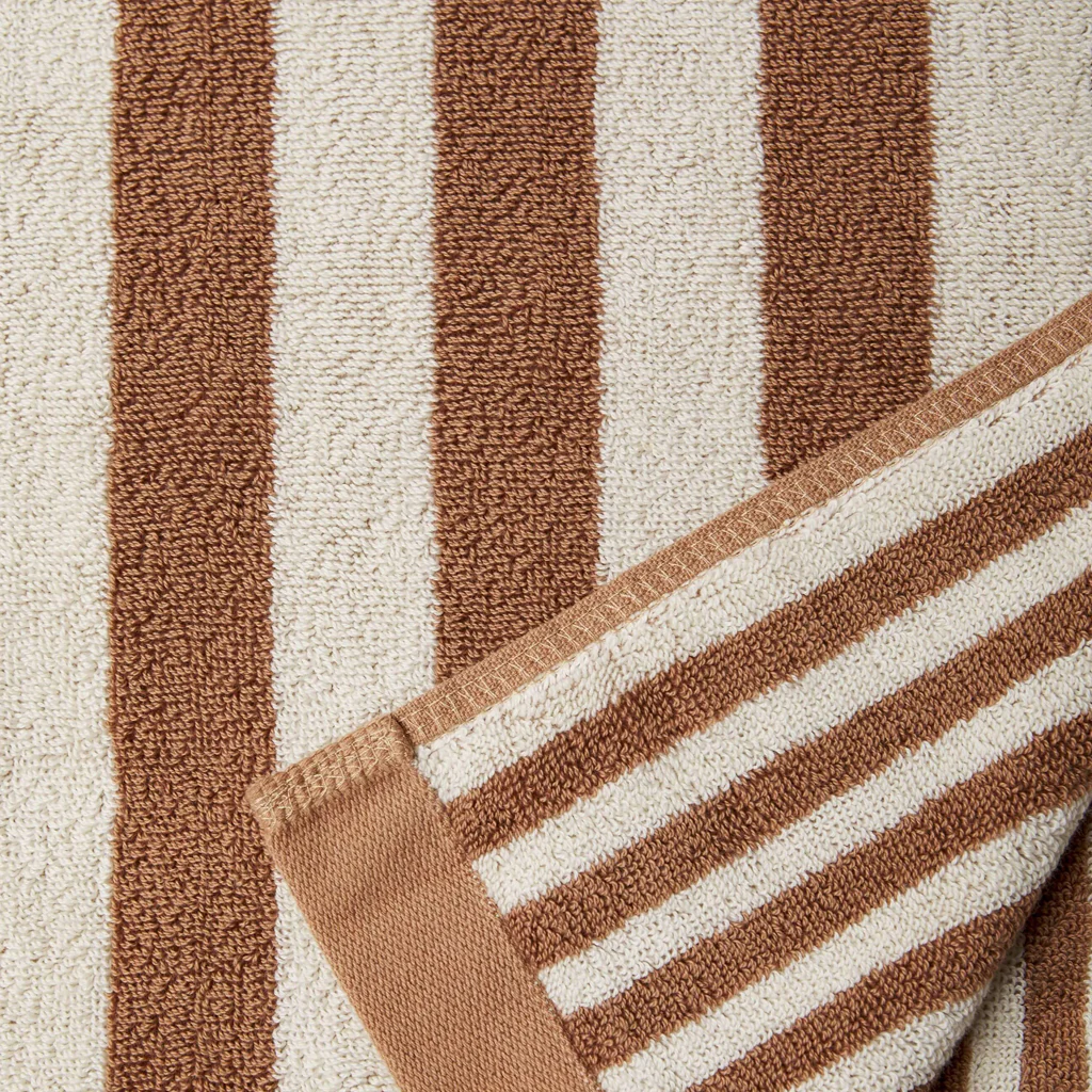 L&M Home Raye Striped Terracotta Bath Sheet - Image 7