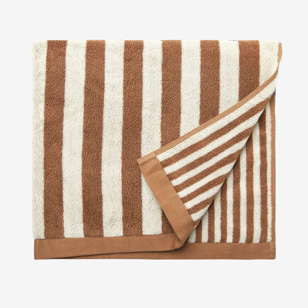 L&M Home Raye Striped Terracotta Bath Sheet - Image 8