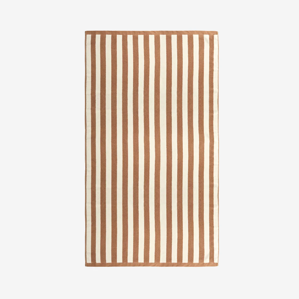 L&M Home Raye Striped Terracotta Bath Sheet - Image 9