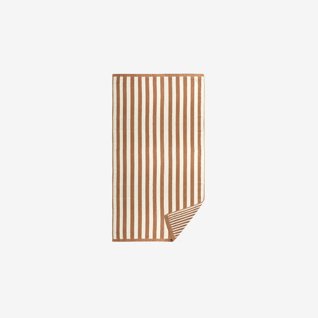 L&M Home Raye Striped Terracotta Bath Towel