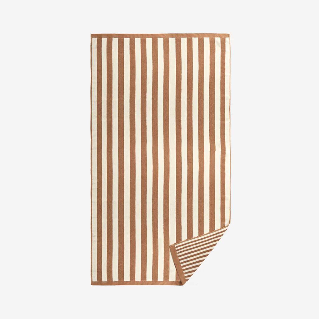 L&M Home Raye Striped Terracotta Bath Towel - Image 2