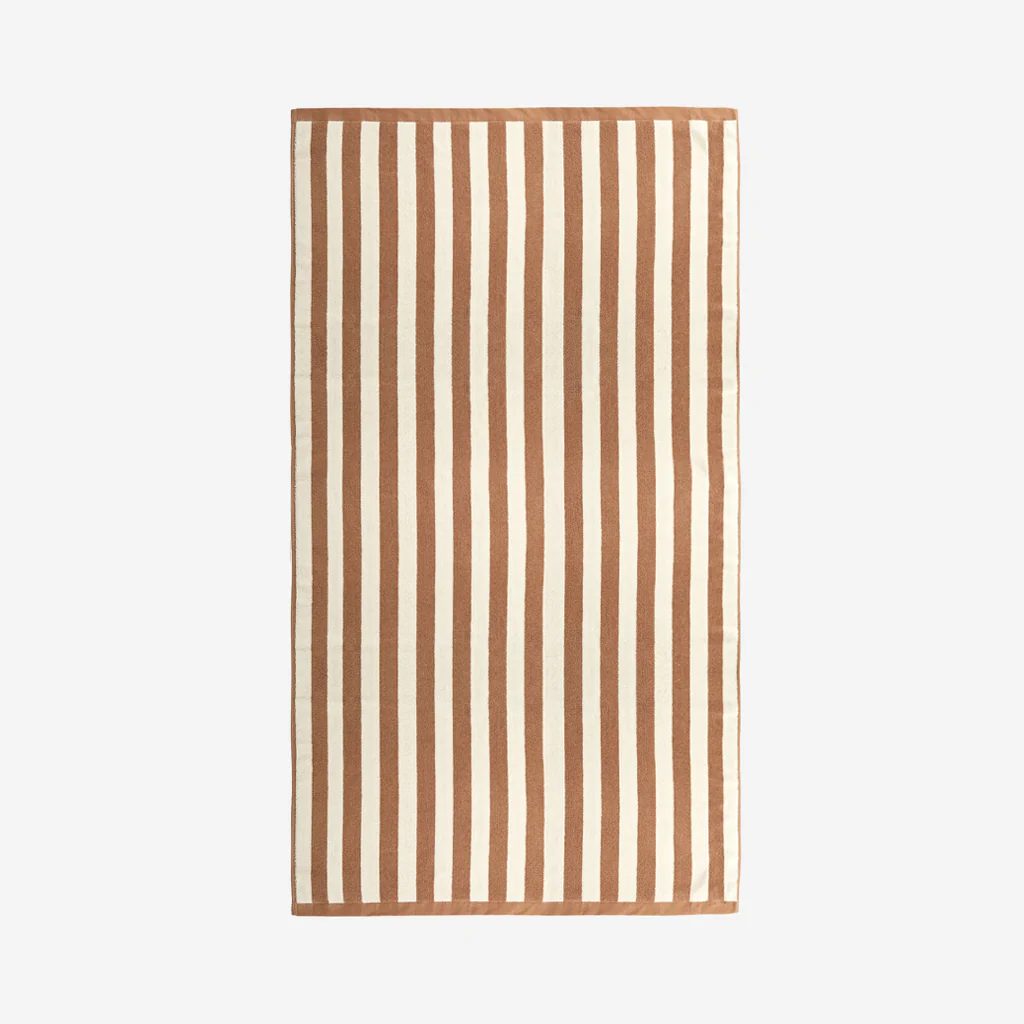 L&M Home Raye Striped Terracotta Bath Towel - Image 3