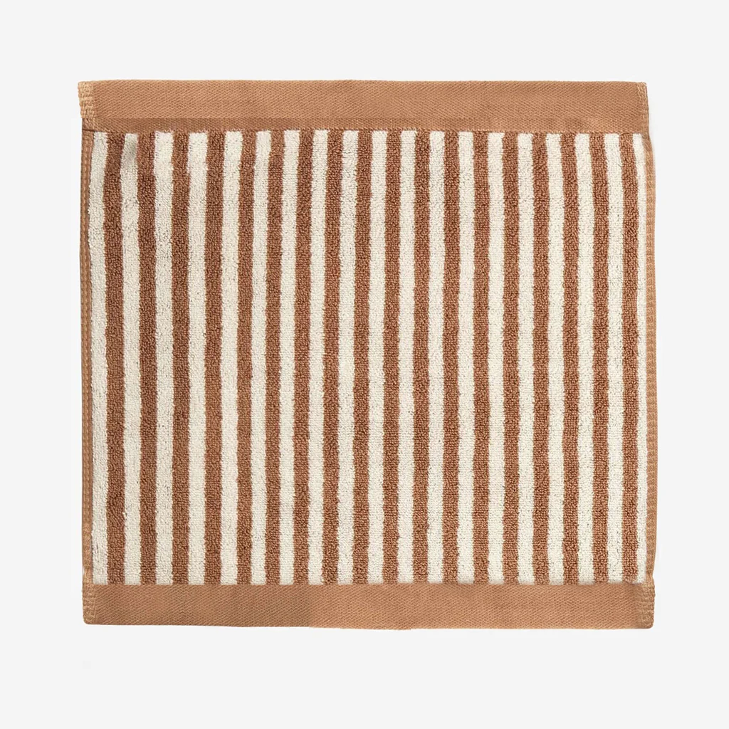 L&M Home Raye Striped Terracotta Face Towel - Image 4