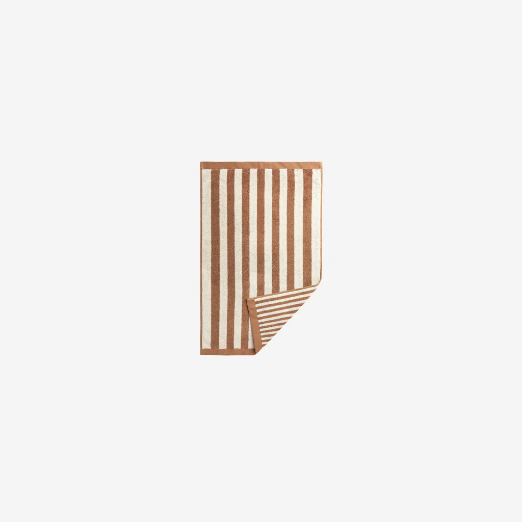 L&M Home Raye Striped Terracotta Hand Towel