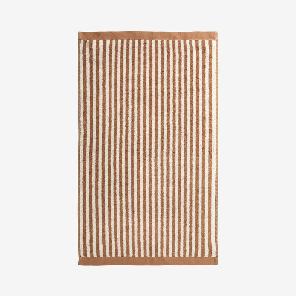 L&M Home Raye Striped Terracotta Hand Towel - Image 2