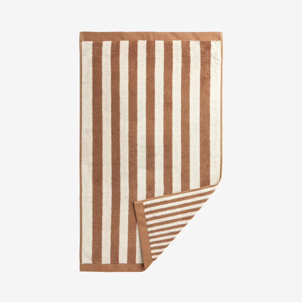 L&M Home Raye Striped Terracotta Hand Towel - Image 3