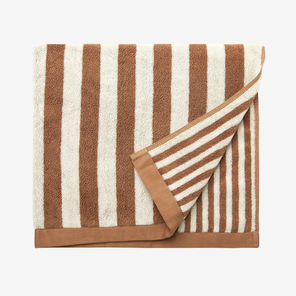 L&M Home Raye Striped Terracotta Hand Towel - Image 4
