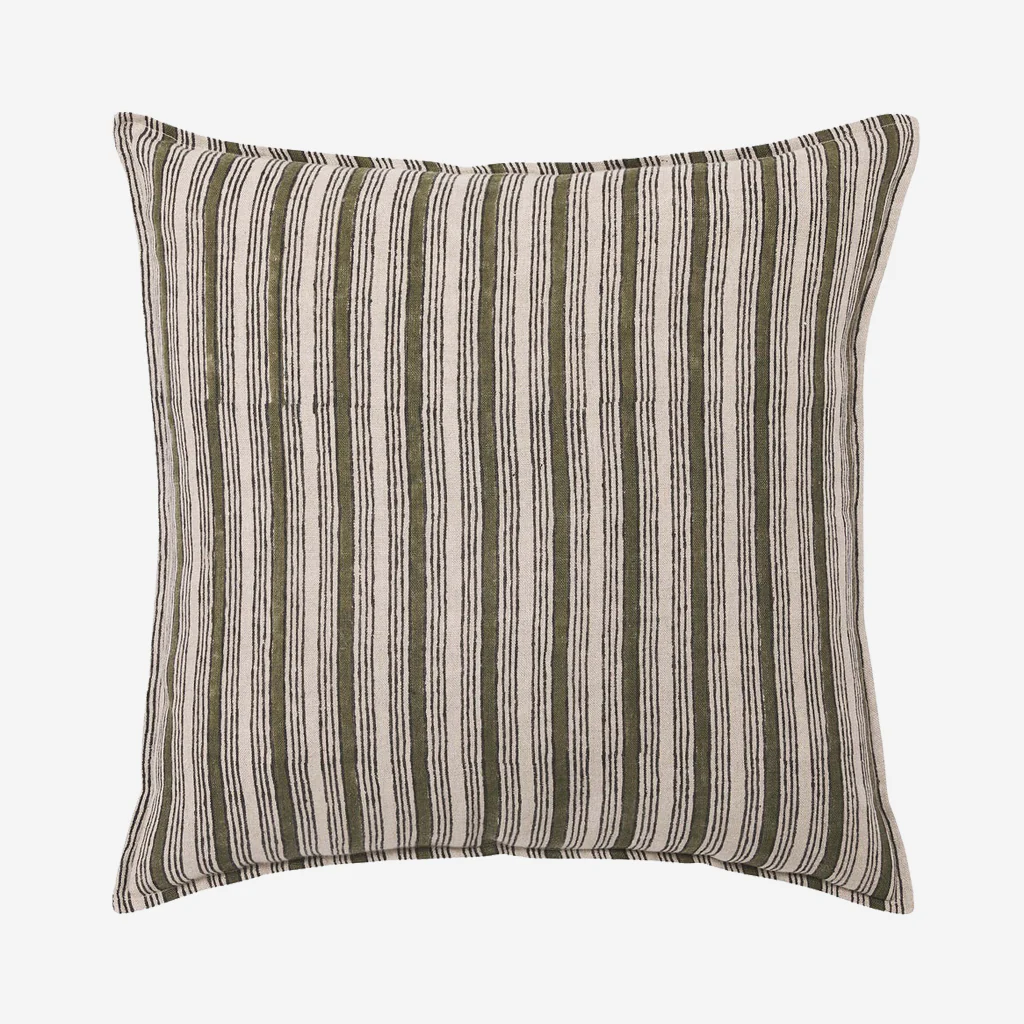 L&M Home Rome Linen Cushion Olive - Image 3