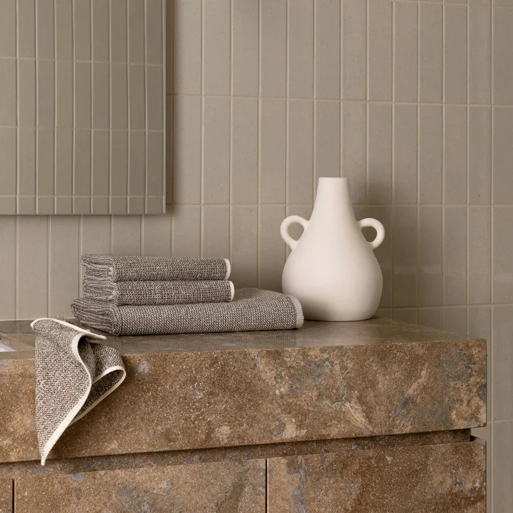 L&M Home Tweed Taupe Hand Towel - Image 5