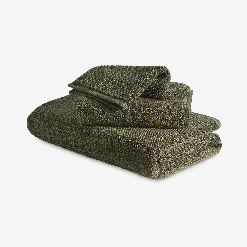 L&M Home Tweed Olive Face Towel - Image 2
