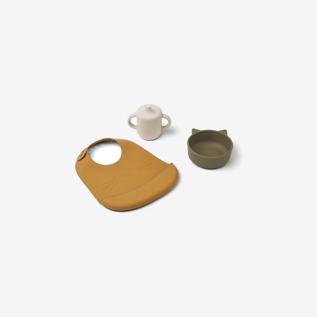 Liewood Connor Baby Dining Set Cat Khaki