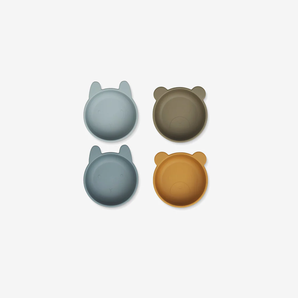 Liewood Iggy Silicone Bowls Caramel Blue Mix