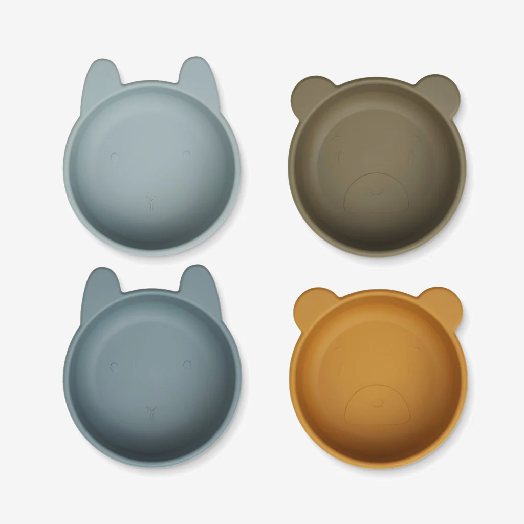 Liewood Iggy Silicone Bowls Caramel Blue Mix - Image 2