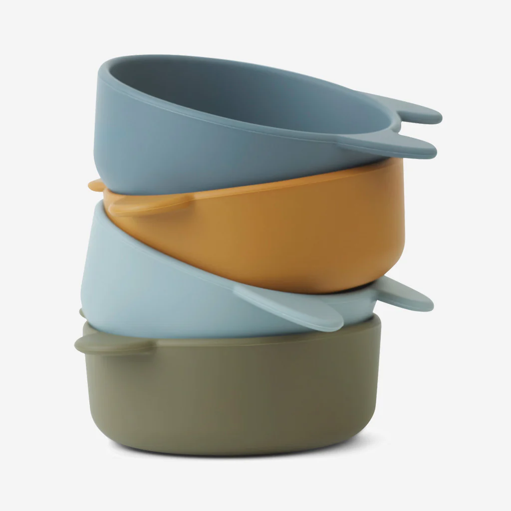 Liewood Iggy Silicone Bowls Caramel Blue Mix - Image 3