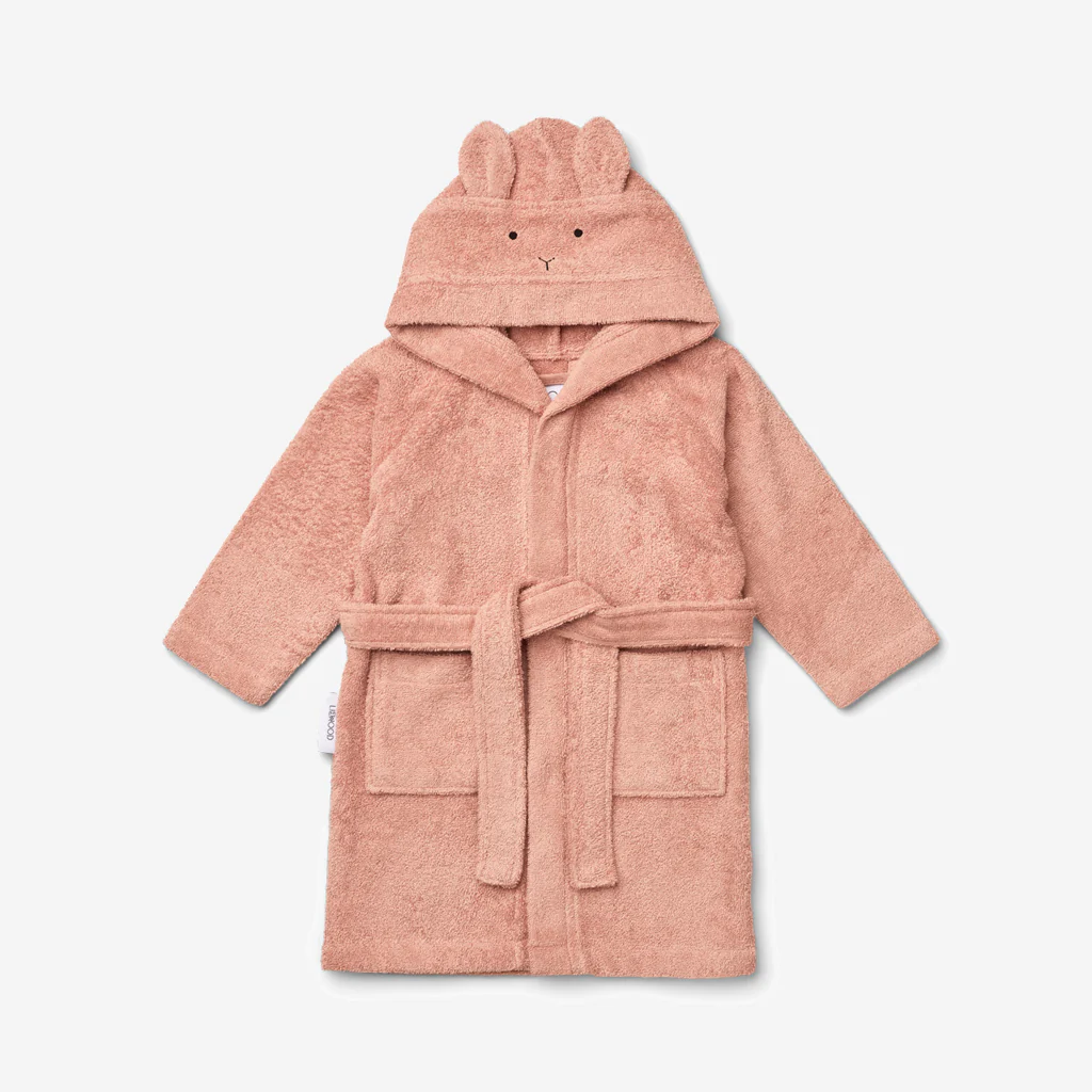 Liewood Lily Bathrobe Rabbit Coral - Image 2