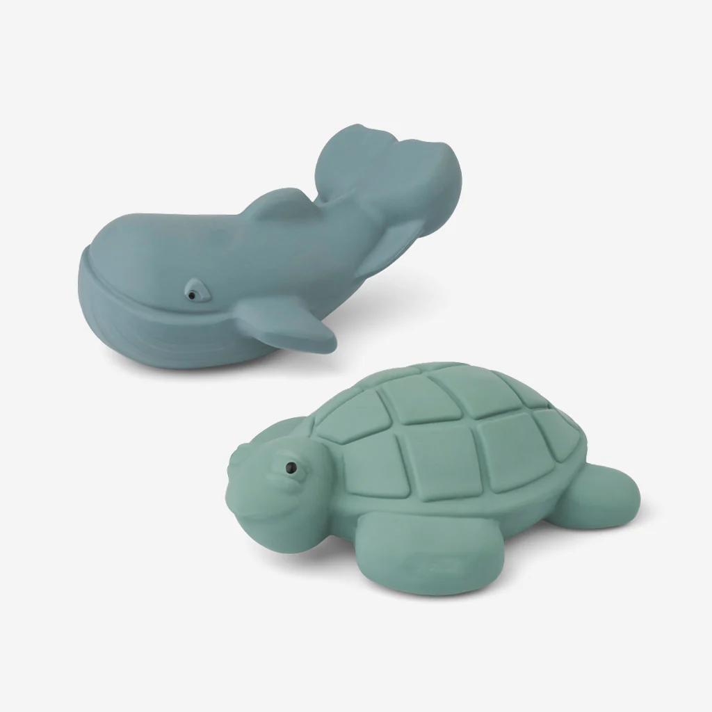 Liewood Ned Bath Toys Blue Whale Peppermint Turtle - Image 2