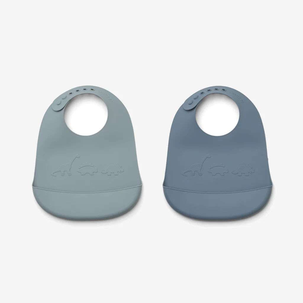Liewood Tilda Silicone Bibs Dino Blue - Image 2
