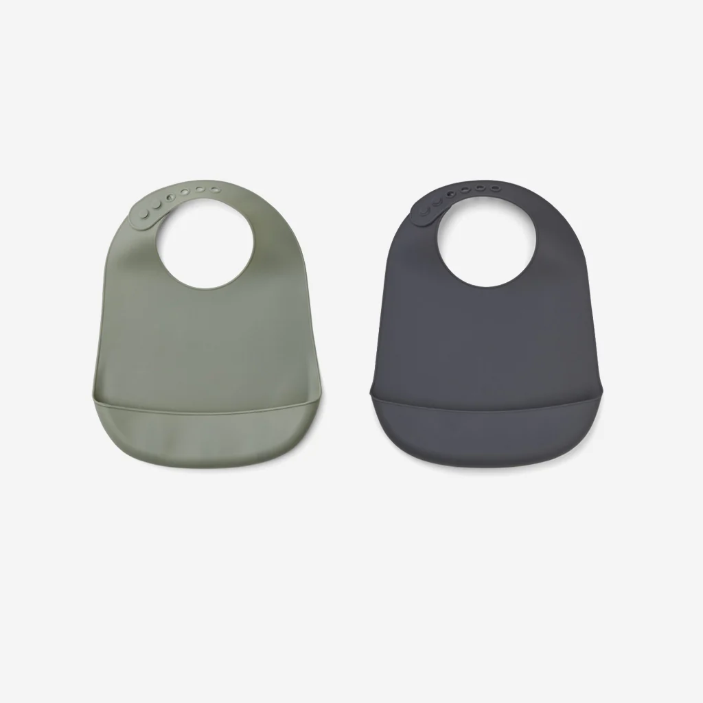 Liewood Tilda Silicone Bibs Faune Green Stone Grey Mix