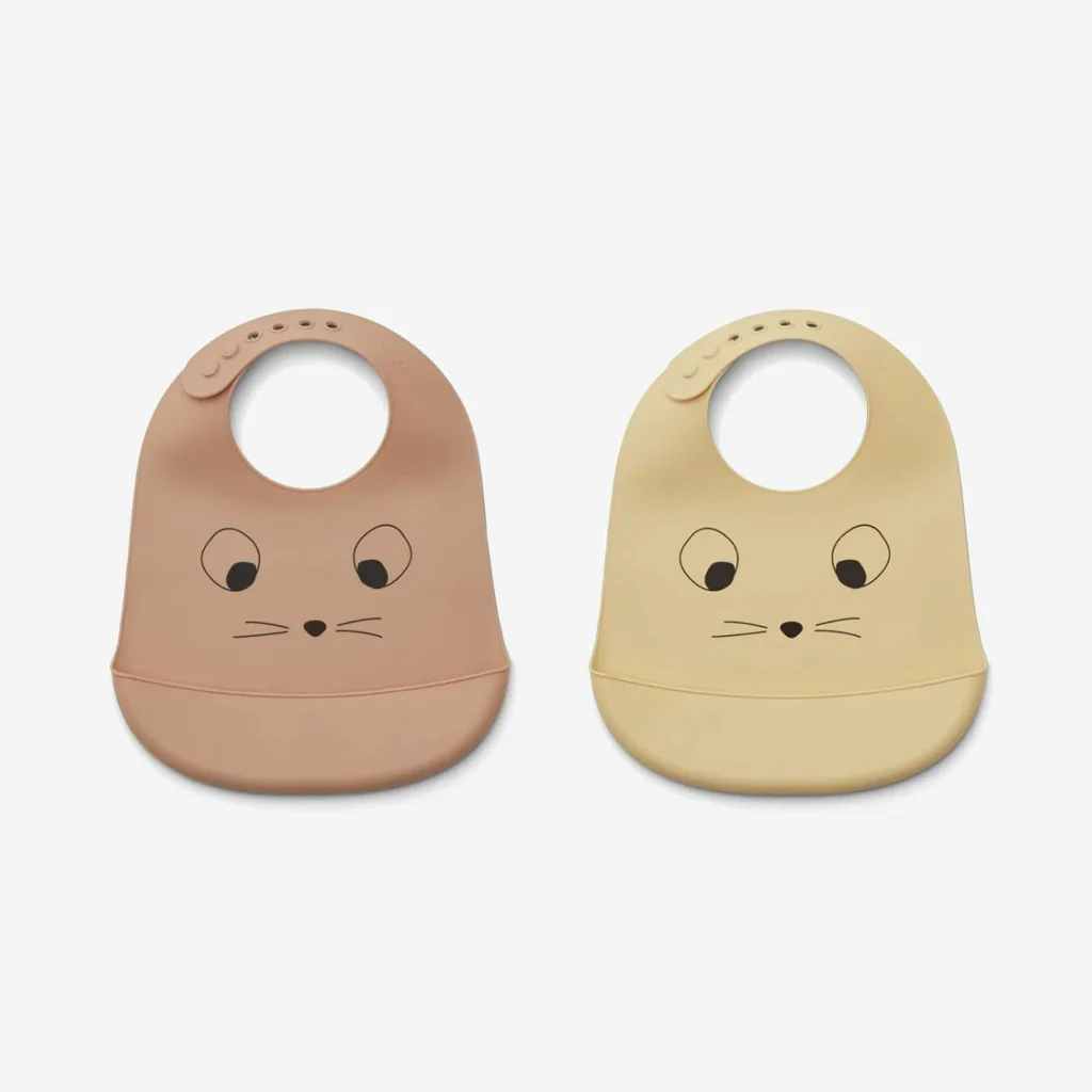 Liewood Tilda Silicone Bibs Mouse Wheat Yellow - Image 2