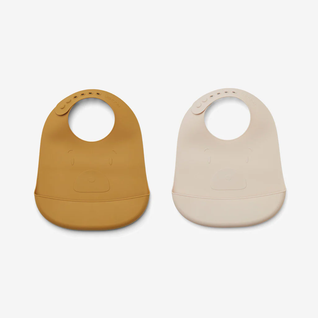 Liewood Tilda Silicone Bibs Mr Bear Golden Caramel - Image 2