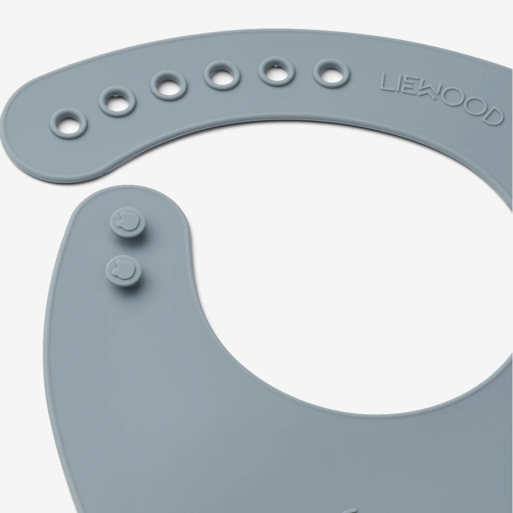Liewood Tilda Silicone Bibs Mr Bear Khaki Blue - Image 5