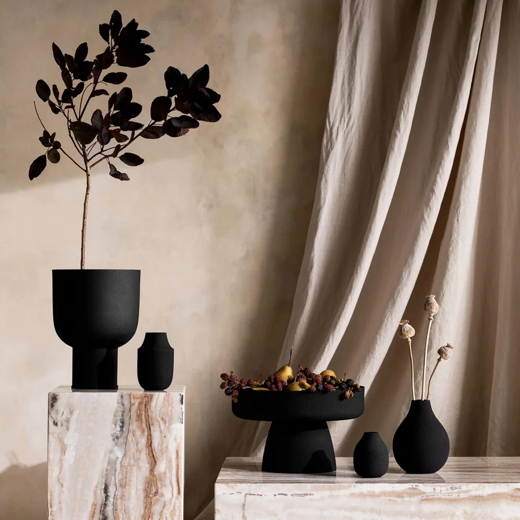 L&M Home Mona Pedestal Bowl Black - Image 4