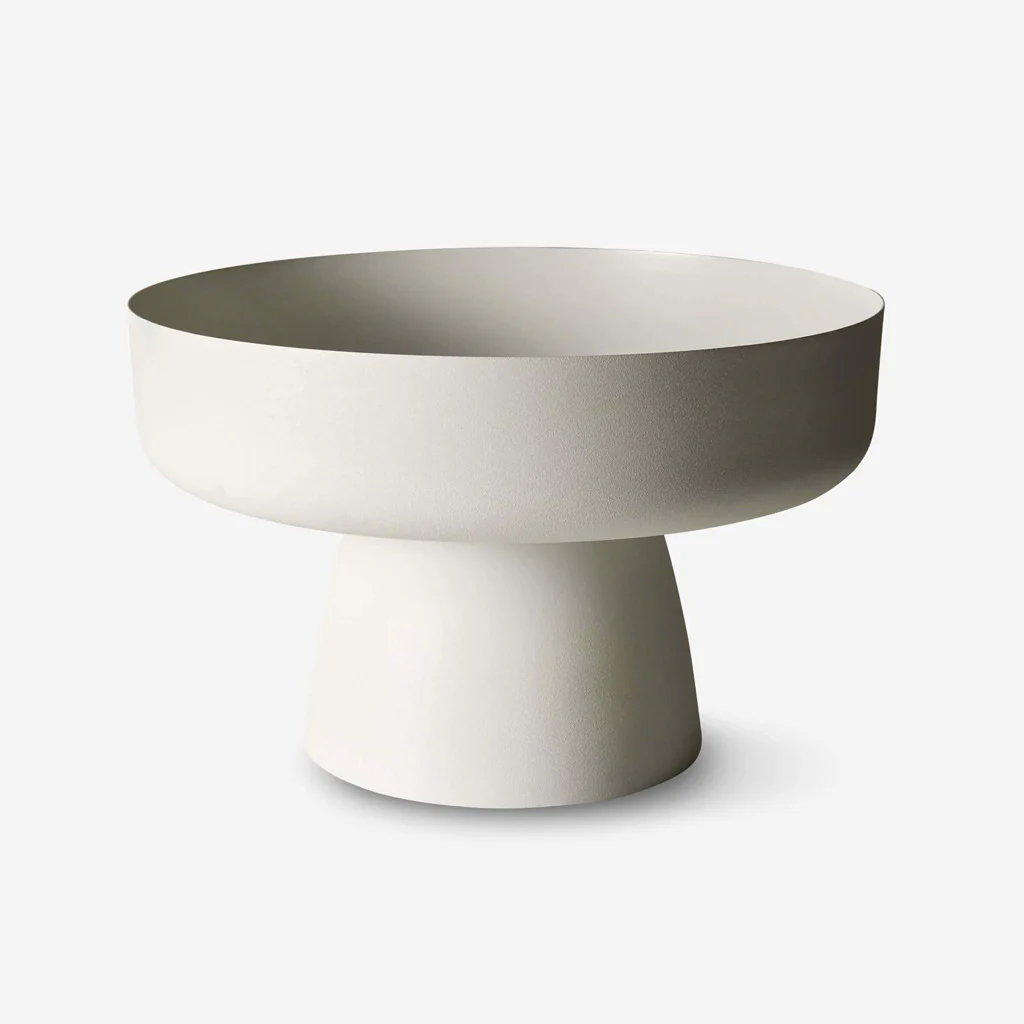 L&M Home Mona Pedestal Bowl Chalk - Image 4