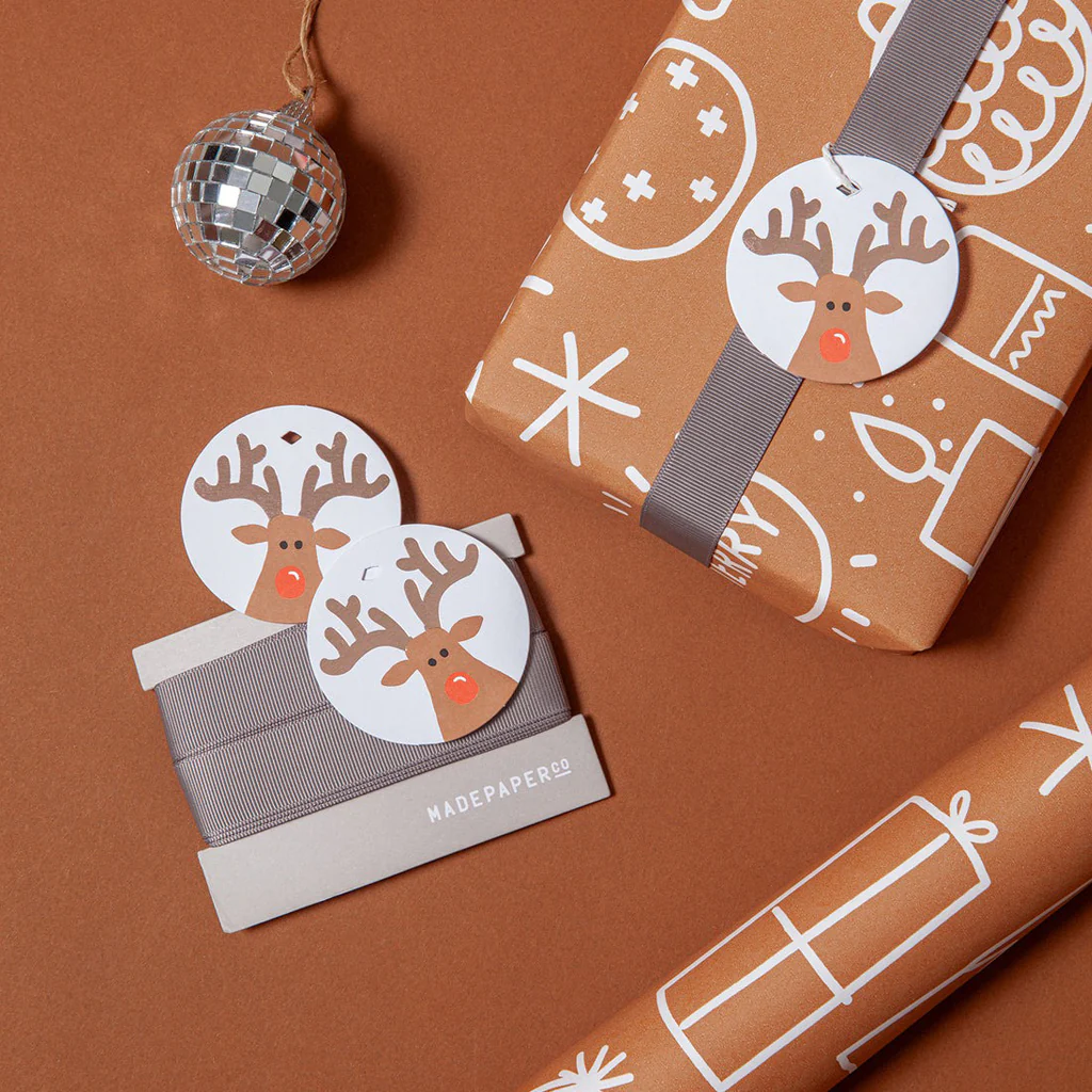 Made Paper Co Big Xmas Wrapping Paper Roll Chestnut - Image 3