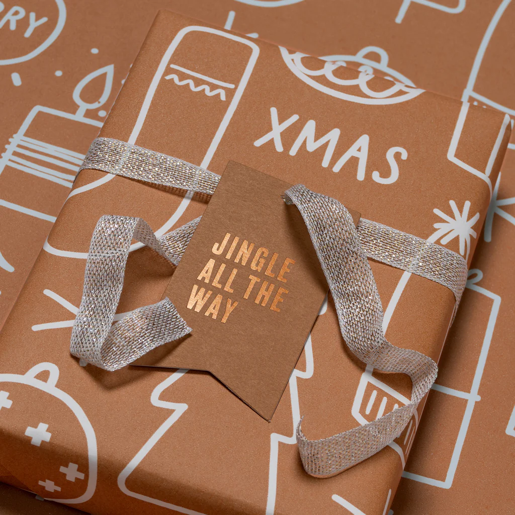 Made Paper Co Big Xmas Wrapping Paper Roll Chestnut - Image 4