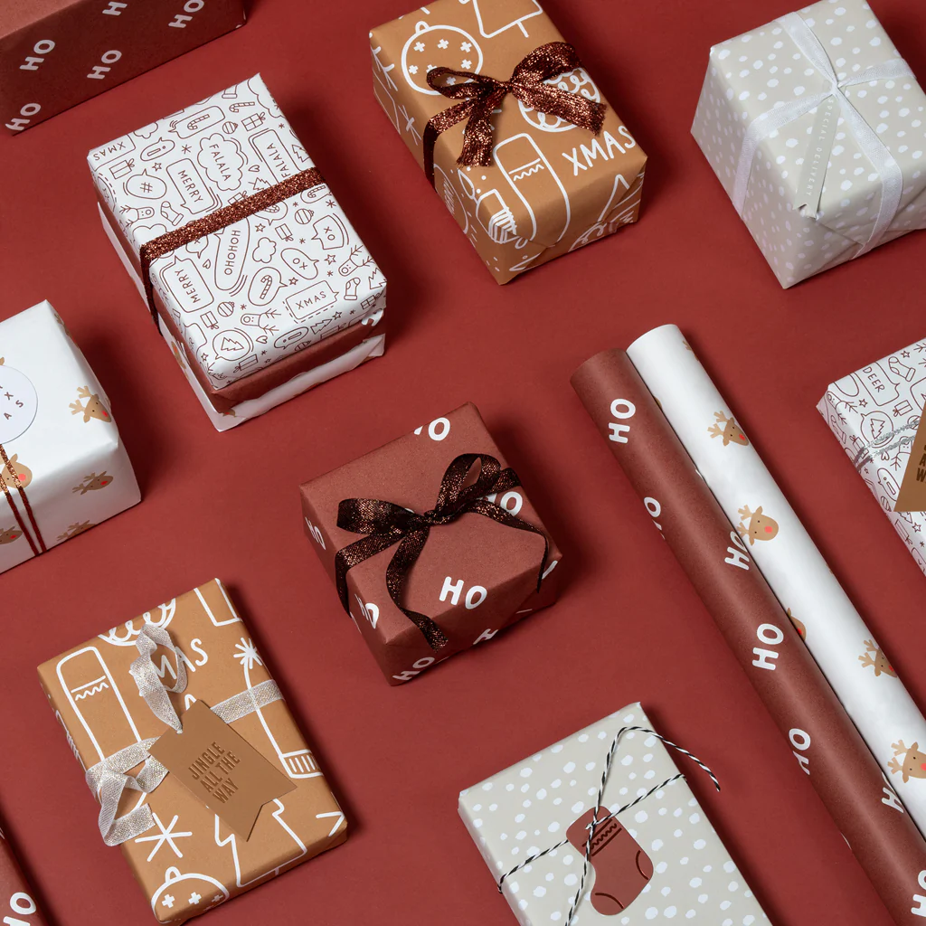 Made Paper Co Ho Ho Ho Wrapping Paper Roll Mulled Wine - Image 6