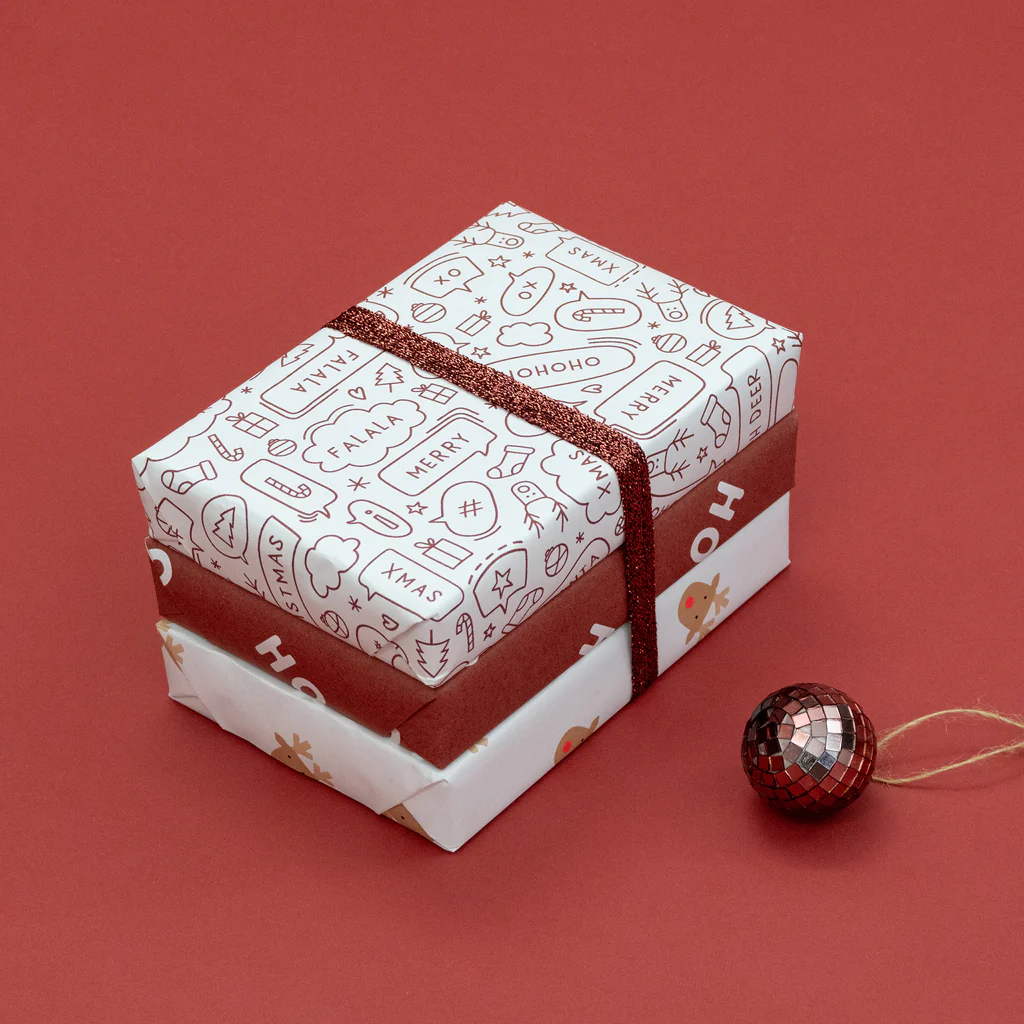 Made Paper Co Ho Ho Ho Wrapping Paper Roll Mulled Wine - Image 7