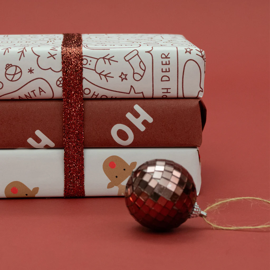 Made Paper Co Ho Ho Ho Wrapping Paper Roll Mulled Wine - Image 8