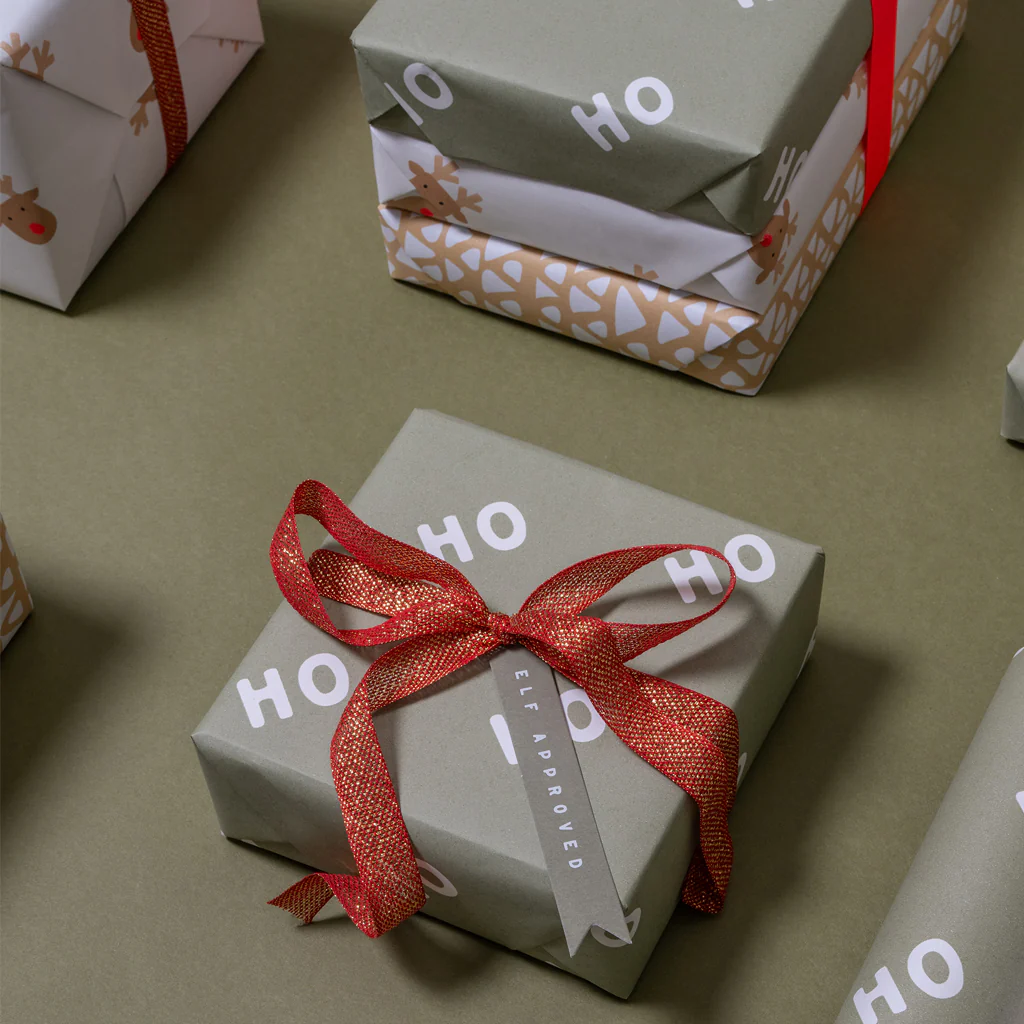 Made Paper Co Ho Ho Ho Wrapping Paper Roll Pine Green - Image 5