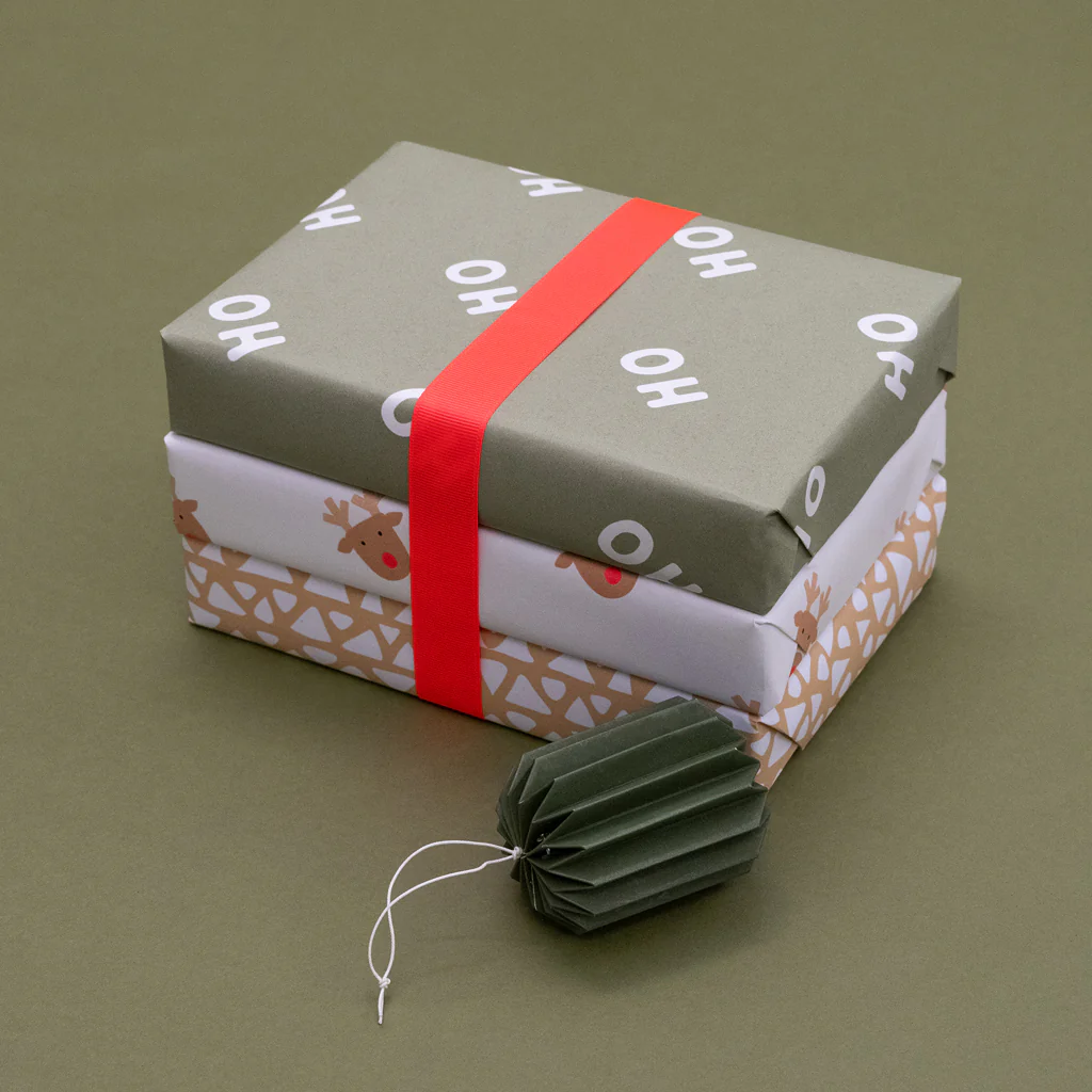 Made Paper Co Ho Ho Ho Wrapping Paper Roll Pine Green - Image 7