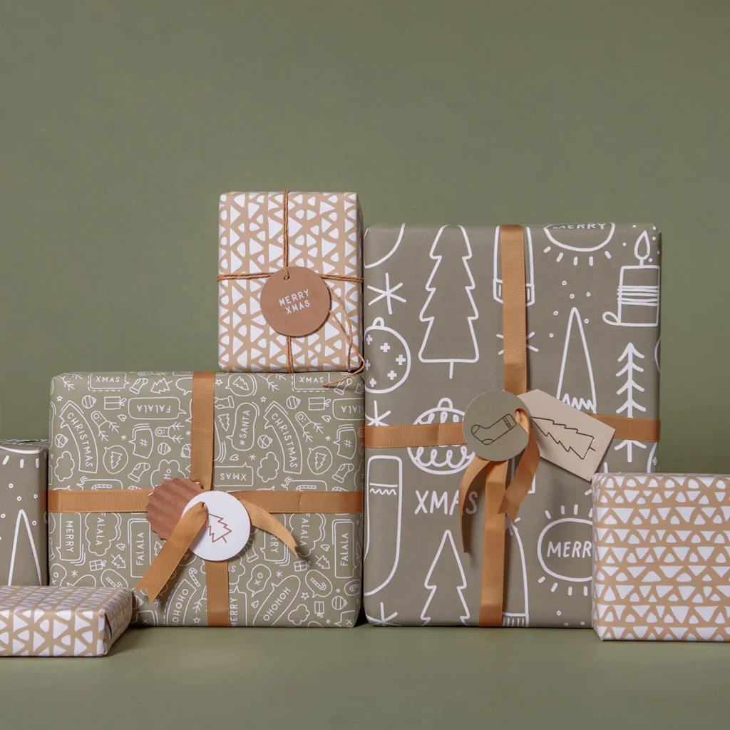 Made Paper Co Speech Wrapping Paper Roll Khaki - Image 4