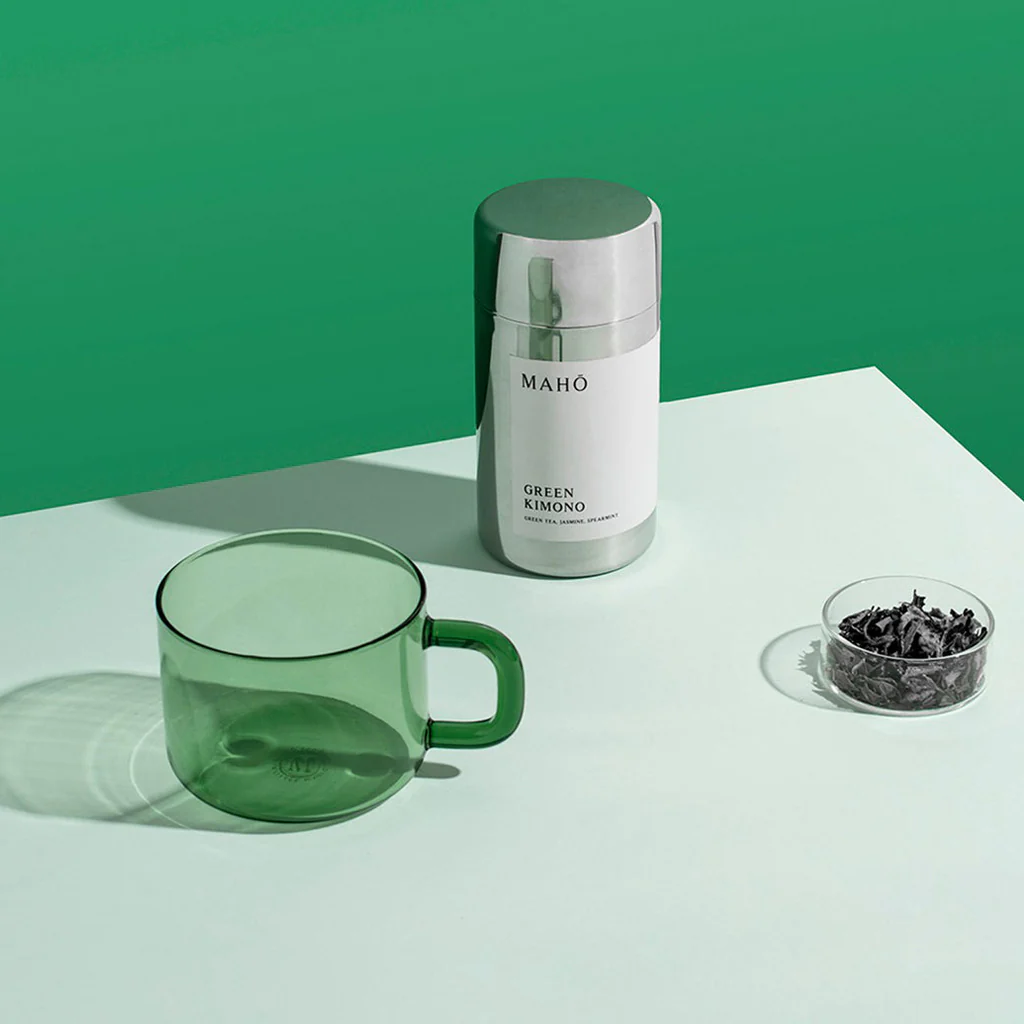 Maho Cha Glass Mug Green - Image 2