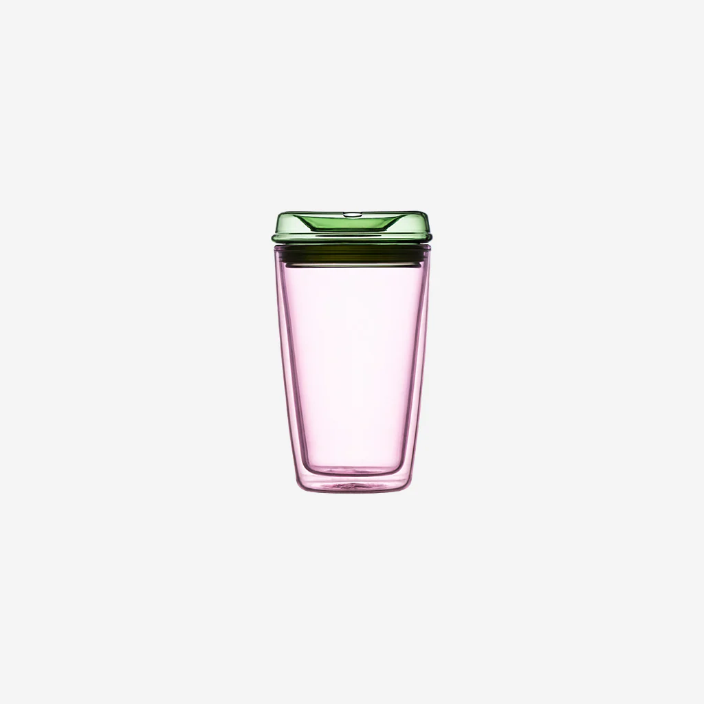 Maho Cuddle Glass Cup Pink Green