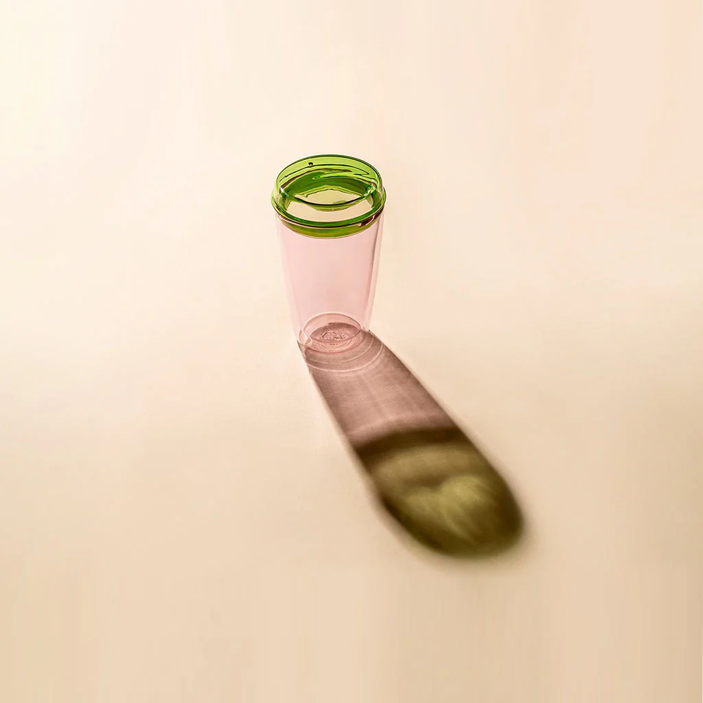 Maho Cuddle Glass Cup Pink Green - Image 2