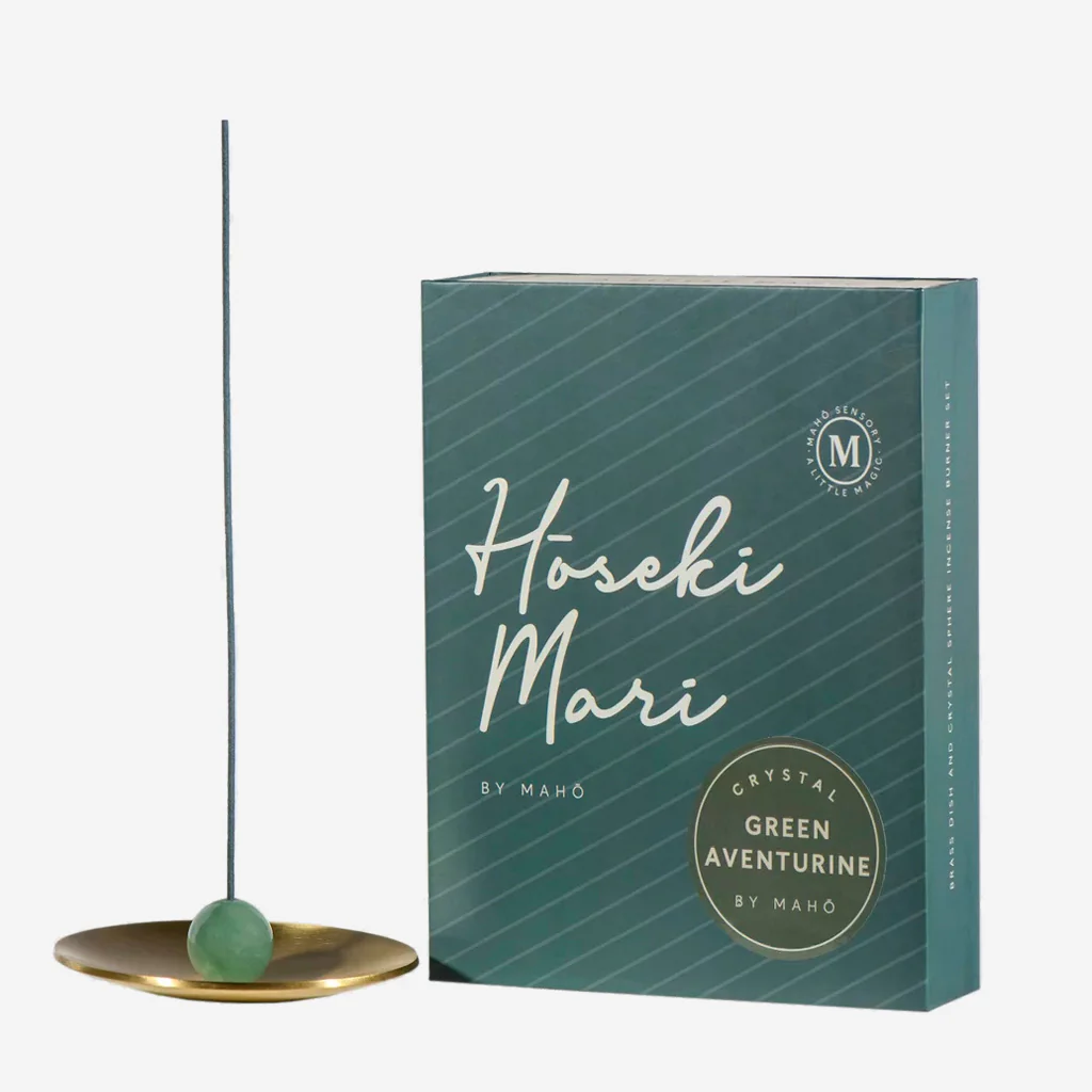Maho Hoseki Mari Green Adventurine Incense Burner - Image 4