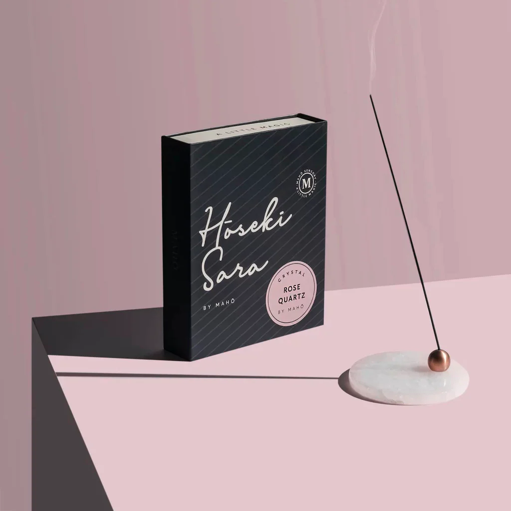 Maho Hoseki Sara Rose Quartz Incense Burner - Image 2