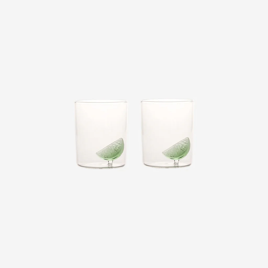 Maison Balzac Gin and Tonic Glasses Green Lime