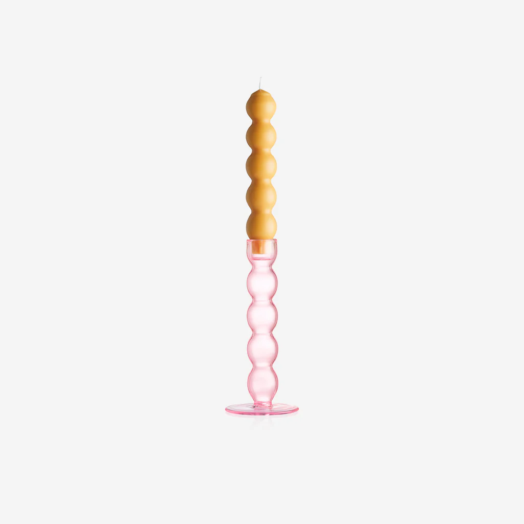 Maison Balzac Volute Glass Candleholder Pink - Image 3