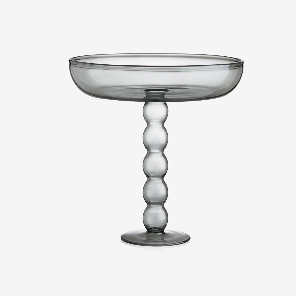 Maison Balzac Volute Glass Platter Smoke Grey - Image 2