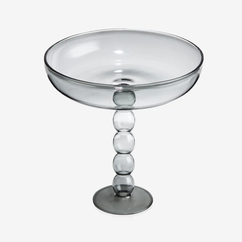 Maison Balzac Volute Glass Platter Smoke Grey - Image 3