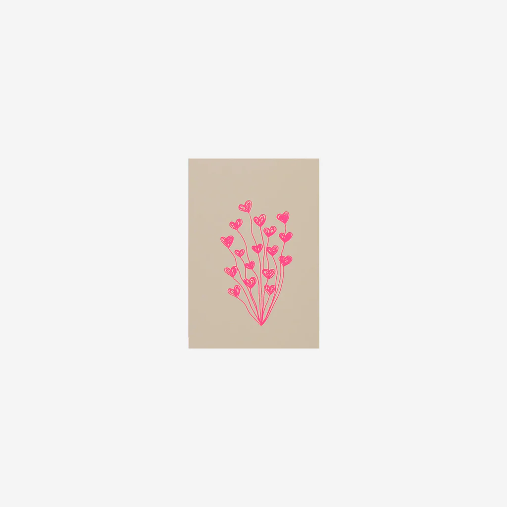 Me & Amber Card Heart Balloon Strings Pink