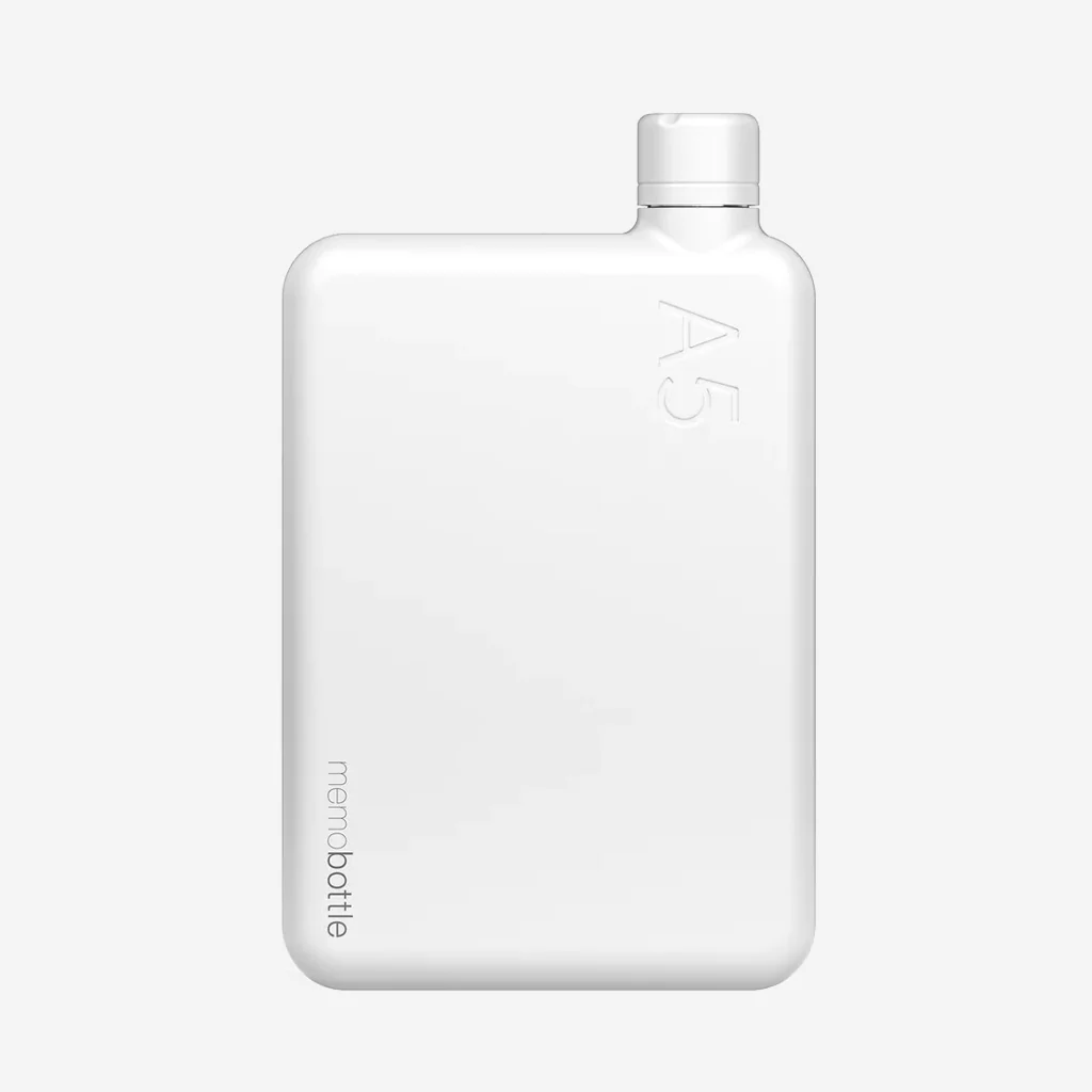 Memobottle White A5 Stainless Steel Bottle - Image 3